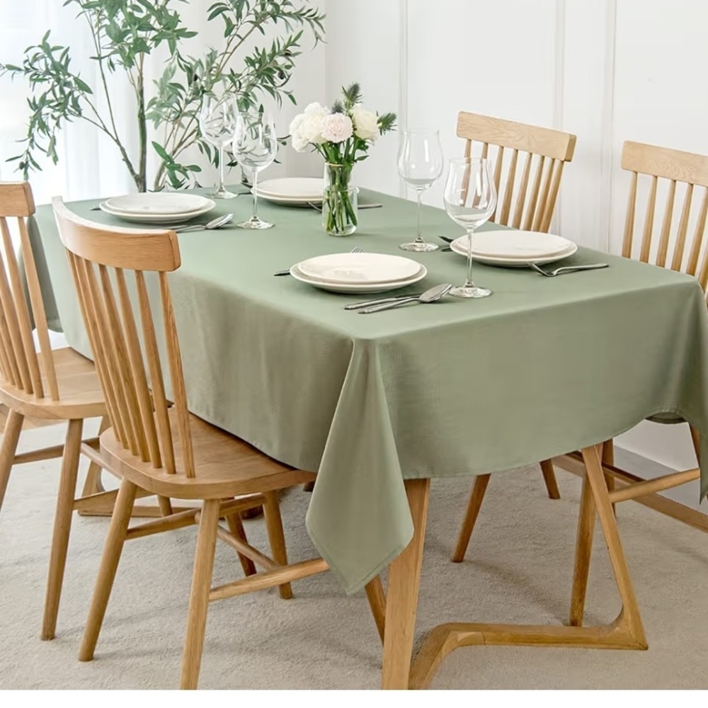 Sage Green Dining Tablecloth Size 70 X 52 Rectangular